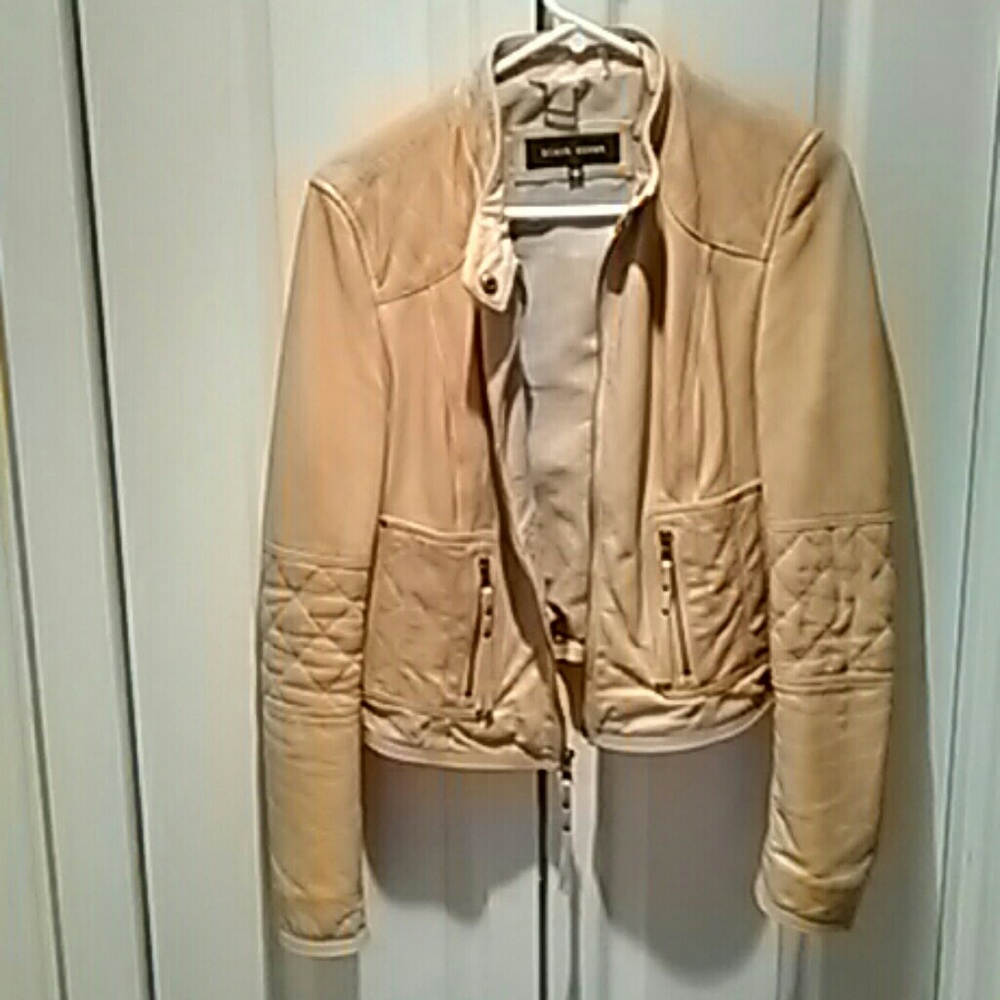 Genuine leather waist jacket